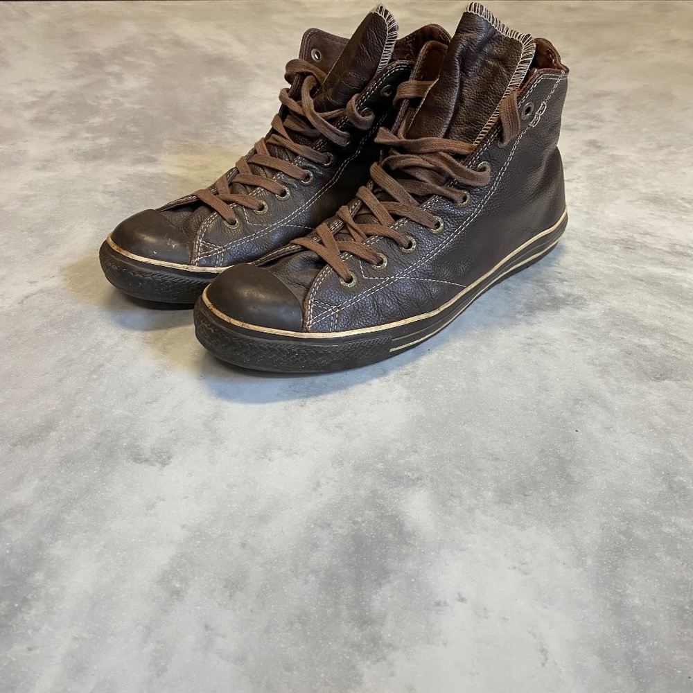 Leather Converse High Tops